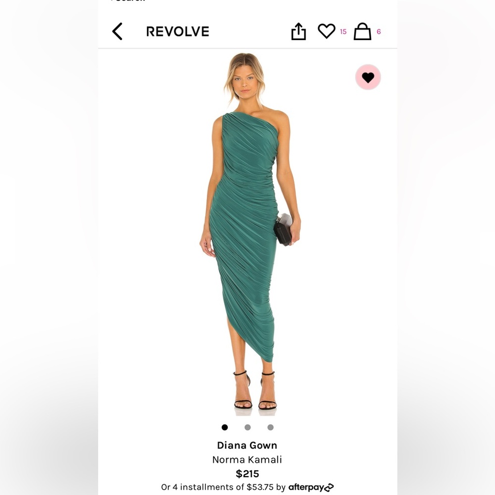 Diana Gown by Norma Kamali in Mountain Green color, Size L